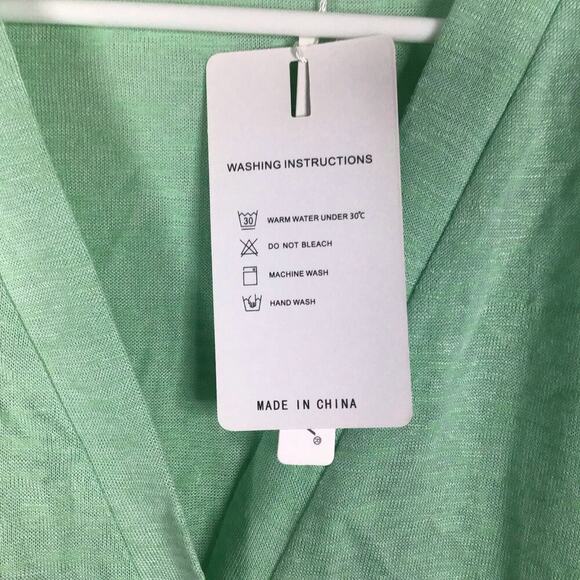 Merokeety Long Green Teal Button Cardigan Sweater Minimalistic Cottagecore Large - Picture 4 of 14